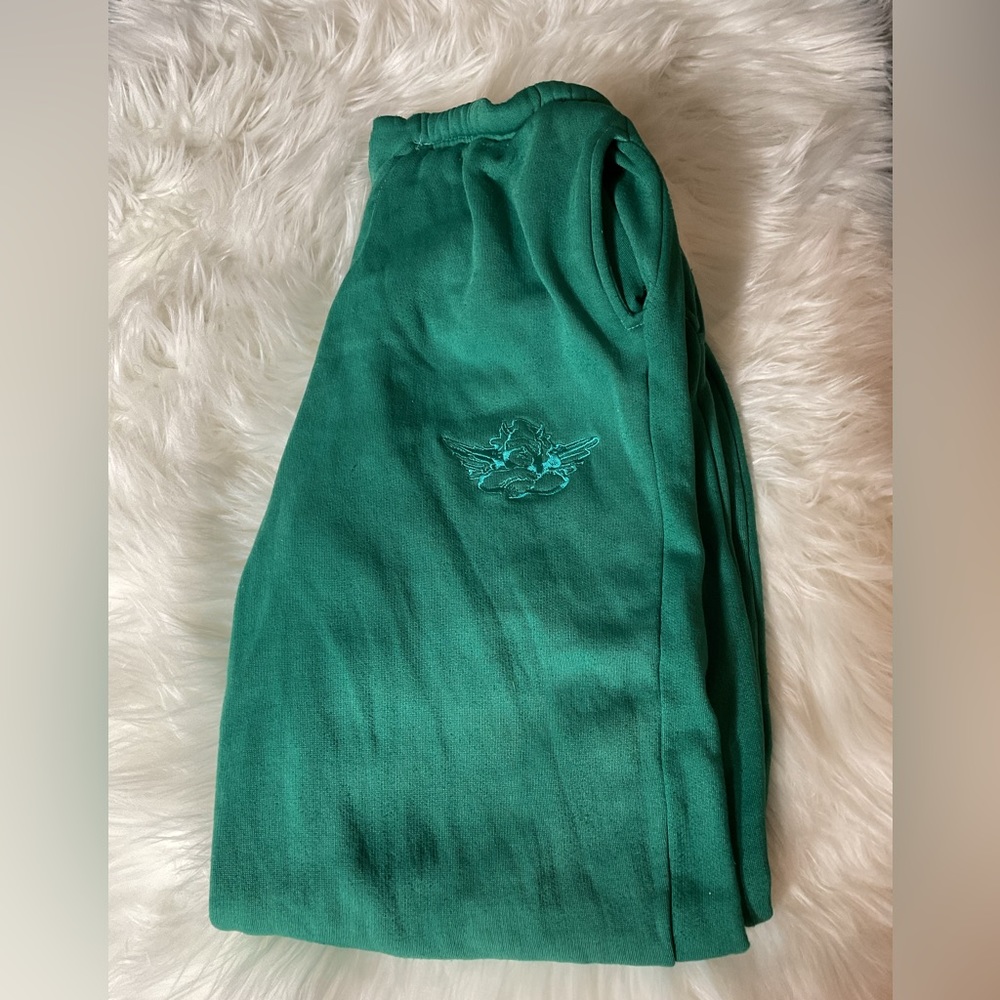 Boys Lie Josh Grunfeld Vintage Sweatpants in Emerald Green - Picture 7 of 8